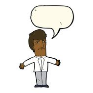 cartoon annoyed boss with speech bubble N8