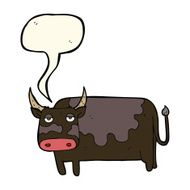 cartoon cow with speech bubble N31