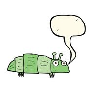 cartoon bug with speech bubble N29