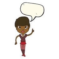 cartoon woman with idea speech bubble N185