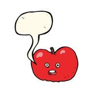 cartoon apple with speech bubble N28