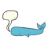 cartoon whale with speech bubble N28