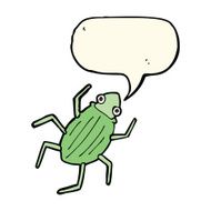 cartoon bug with speech bubble N30