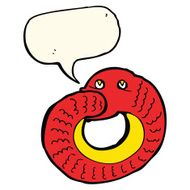 cartoon snake eating own tail with speech bubble N4