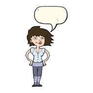 cartoon woman with hands on hips speech bubble N172