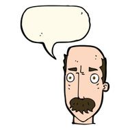 cartoon annoyed old man with speech bubble N50