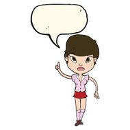 cartoon woman with idea speech bubble N186