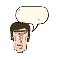 cartoon angry face with speech bubble N21