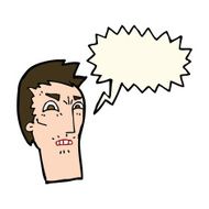 cartoon angry face with speech bubble N22