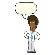 cartoon happy man with speech bubble N355