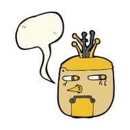 cartoon robot head with speech bubble N45