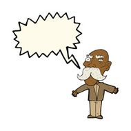 cartoon angry old man with speech bubble N107