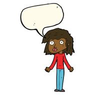 cartoon girl shrugging shoulders with speech bubble N24