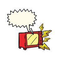 cartoon microwave with speech bubble N3