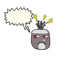 cartoon robot head with speech bubble N46