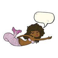 cartoon mermaid with speech bubble N53