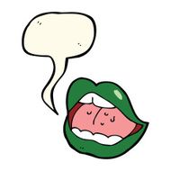 cartoon halloween mouth with speech bubble N19