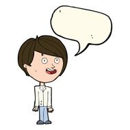 cartoon happy surprised boy with speech bubble N7