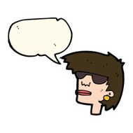 cartoon female face with glasses speech bubble N7