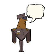cartoon guard with speech bubble N8