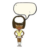 cartoon woman thinking with speech bubble N28