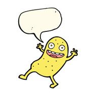 cartoon potato with speech bubble N4