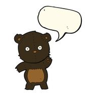 cute cartoon black bear with speech bubble N55