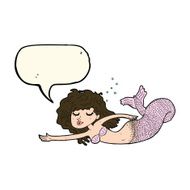 cartoon mermaid with speech bubble N54