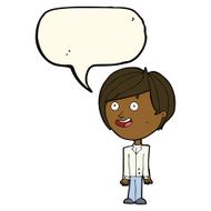 cartoon happy surprised boy with speech bubble N8