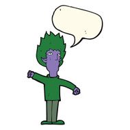 cartoon vampire man with speech bubble N81