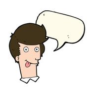 cartoon man with tongue hanging out speech bubble N7