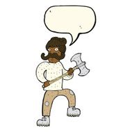 cartoon man with axe speech bubble N8