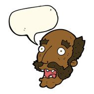 cartoon shocked old man with speech bubble N18