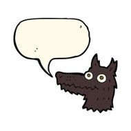 cartoon wolf head with speech bubble N19