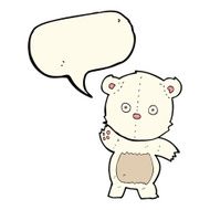 cute cartoon polar bear with speech bubble N56