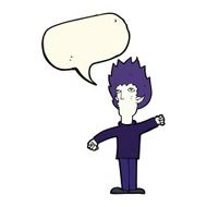 cartoon vampire man with speech bubble N82