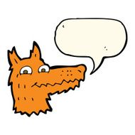 cartoon fox head with speech bubble N12