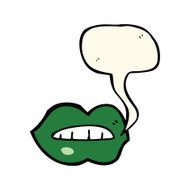 cartoon halloween lips with speech bubble N6
