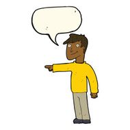 cartoon man pointing with speech bubble N147