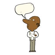 cartoon old man with folded arms speech bubble N7