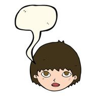 cartoon girl staring with speech bubble N7