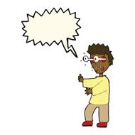 cartoon terrified boy with speech bubble N8