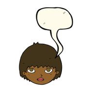 cartoon girl staring with speech bubble N8
