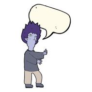 cartoon vampire man with speech bubble N83