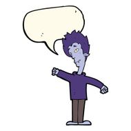 cartoon vampire man with speech bubble N84