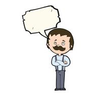 cartoon man with mustache speech bubble N69