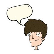 cartoon smiling man with speech bubble N23