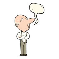 cartoon old man with folded arms speech bubble N8