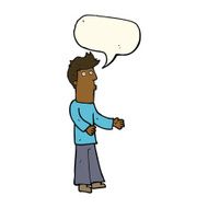 cartoon man explaining with speech bubble N16