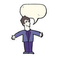 cartoon vampire man with open arms speech bubble N7